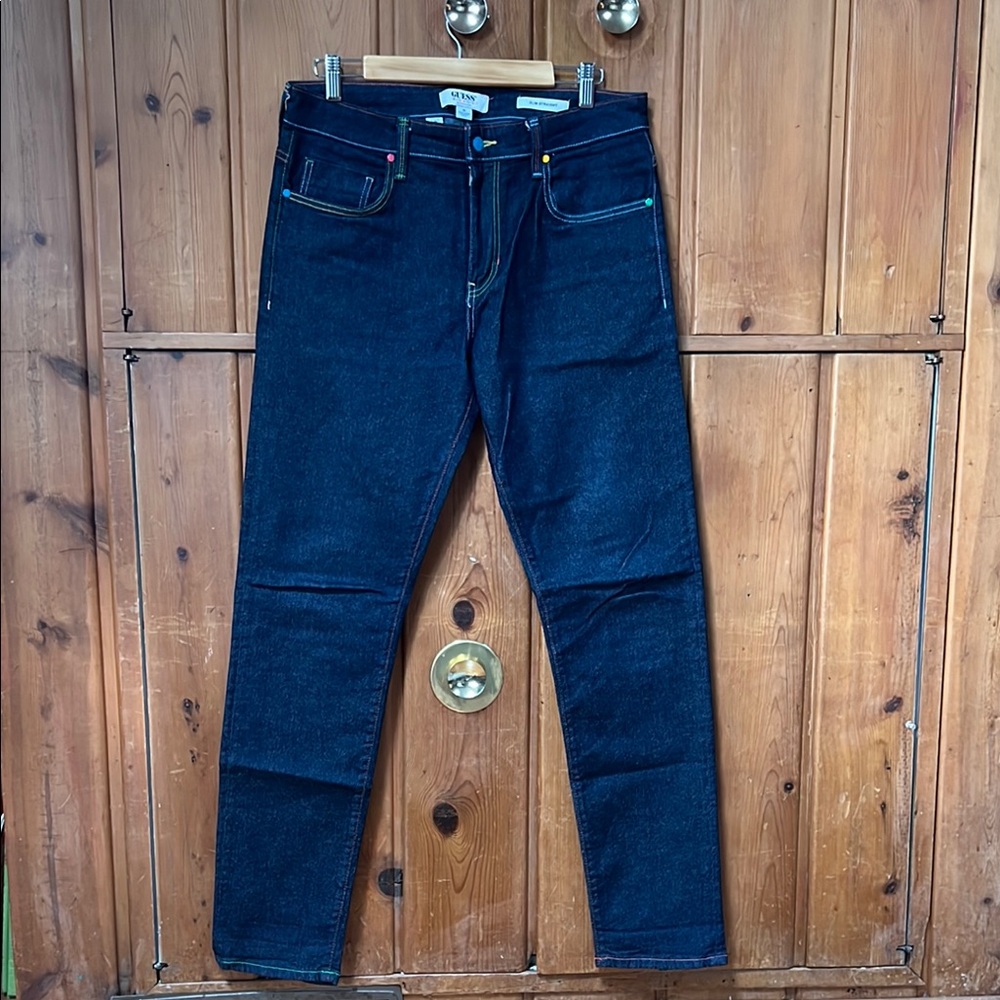 Guess x friendswithyou Blue Slim Straight Jeans